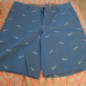 Izod blue shorts with sharks 36